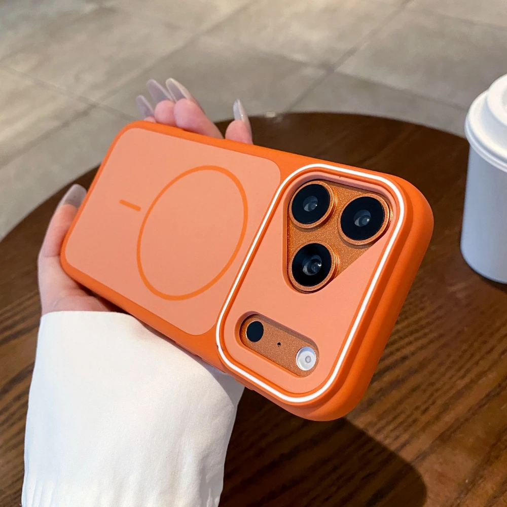 (laranja Para Iphone 11 Pro Max) Capa Magnética Para Celular, Capa Traseira Resistente A Impactos