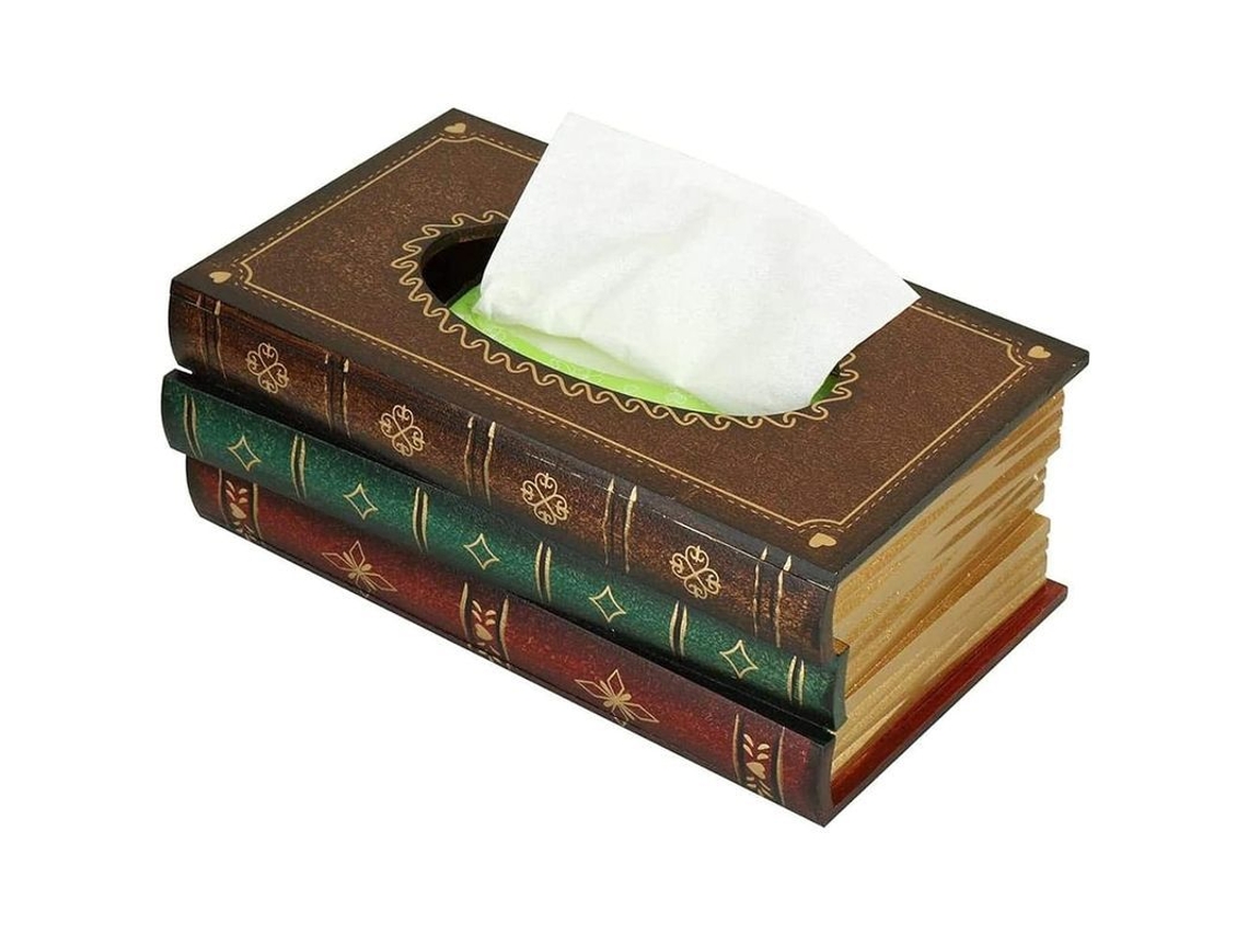 Caja De Papel Higiênico De Madera Estilo Retro Europeo Dispenser Decorativo Para Salón Dormitorio 25.5x14.5x10cm Marrón