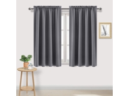 Cortinas Blackout Para Quarto - Cortinas Térmicas Com Bolso Para Vara, Para Sala De Estar E Cozinha, Com Economia De Energia, 2 Painéis, Cinza