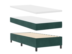 Conjunto 1 Cama Box Vidaxl Verde Veludo (200 X 90 Cm)