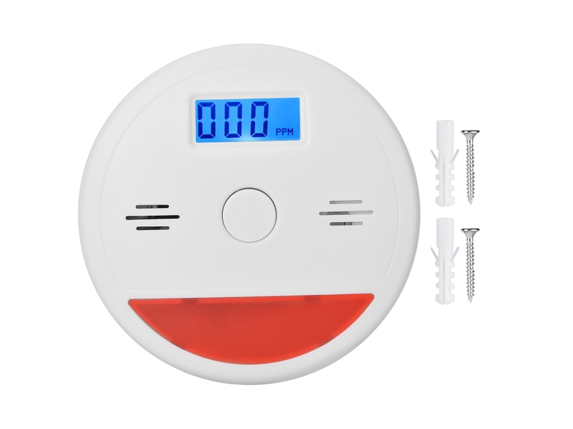 Alarme De Monóxido De Carbono Com Display Lcd (equipado Com Display, Enviado Sem Baterias)