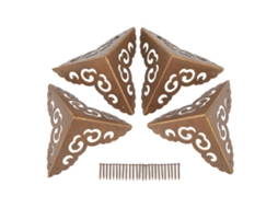 Protetores de borda de latão para movimentação (conjunto de 4 peças, estilo chinês antigo, acessórios decorativos em latão puro)