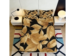 Conjunto de Cama com Estampa 3d Folha Ou em Microfibra Fronha 200x25cm