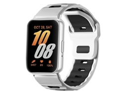 Pulseira Desportiva Em Silicone Para Samsung Galaxy Fit 3, Pulseira De Substituição Perfurada E Respirável Em Dois Tons Branco-preto Panoona
