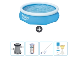 Piscina Inflável Redonda BESTWAY Fast Set 305 X 76 Cm Azul Inclui Bomba Filtro Kit de Limpeza Tiras de Teste