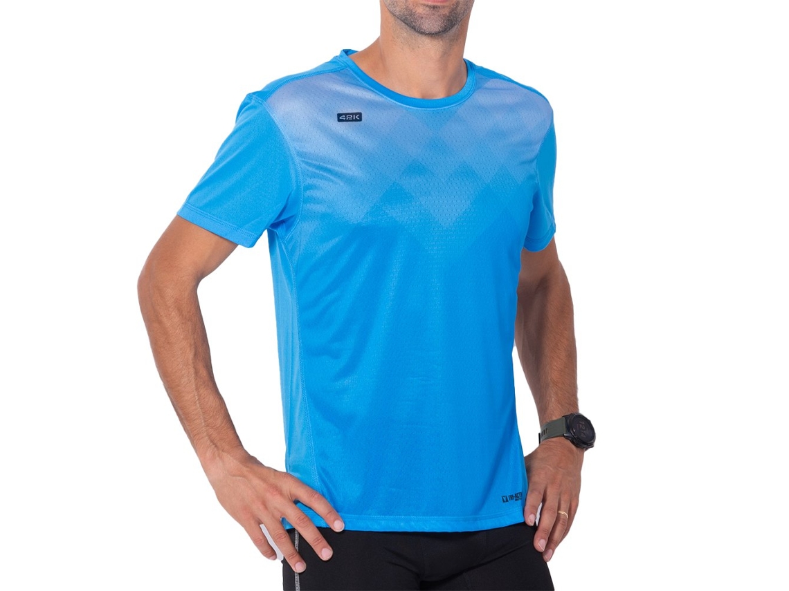Camiseta De Manga Curta Motion Azul XS Homem 42K RUNNING