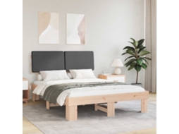 Vidaxl Estrutura De Cama Com Cabeceira Estofada Cinza Escuro