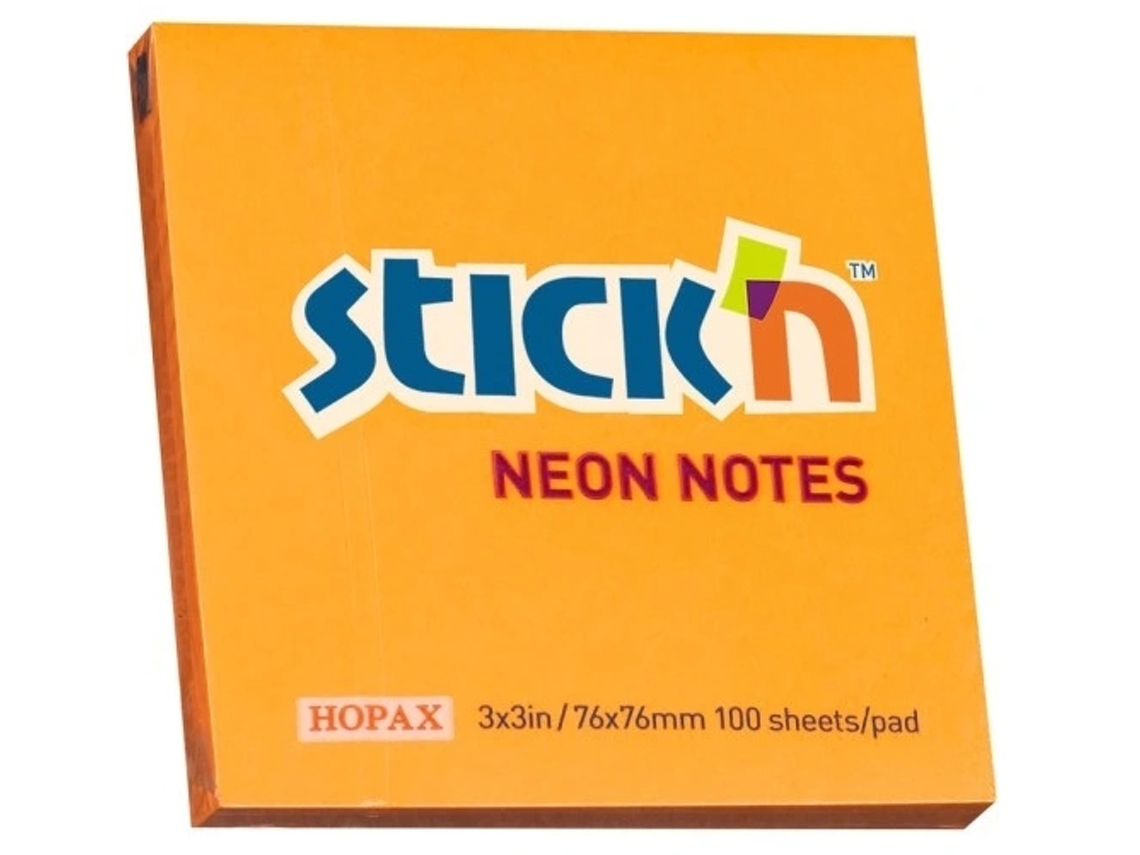 Bloco De Notas Adesivas, 76x76mm, Laranja