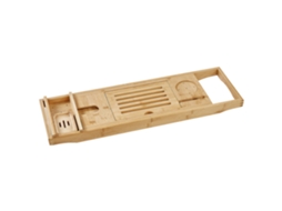 Prateleira De Casa De Banho Beliani Lowes De Bambu Castanho Claro 110x23x5