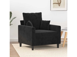 Vidaxl Poltrona 60 Cm Veludo Preto