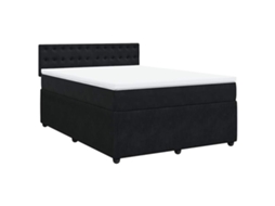Cama com Molas/colchão 160x200 Cm Veludo Preto MAISON EXCLUSIVE