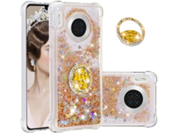 Capa Líquido Fino Proteção para Huawei Huawei Mate 30 HONGWE. Textura Macia Anti-Choque Dourado