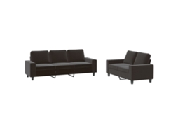 Conjunto 2 De Sofás Tecido Vidaxl Preto