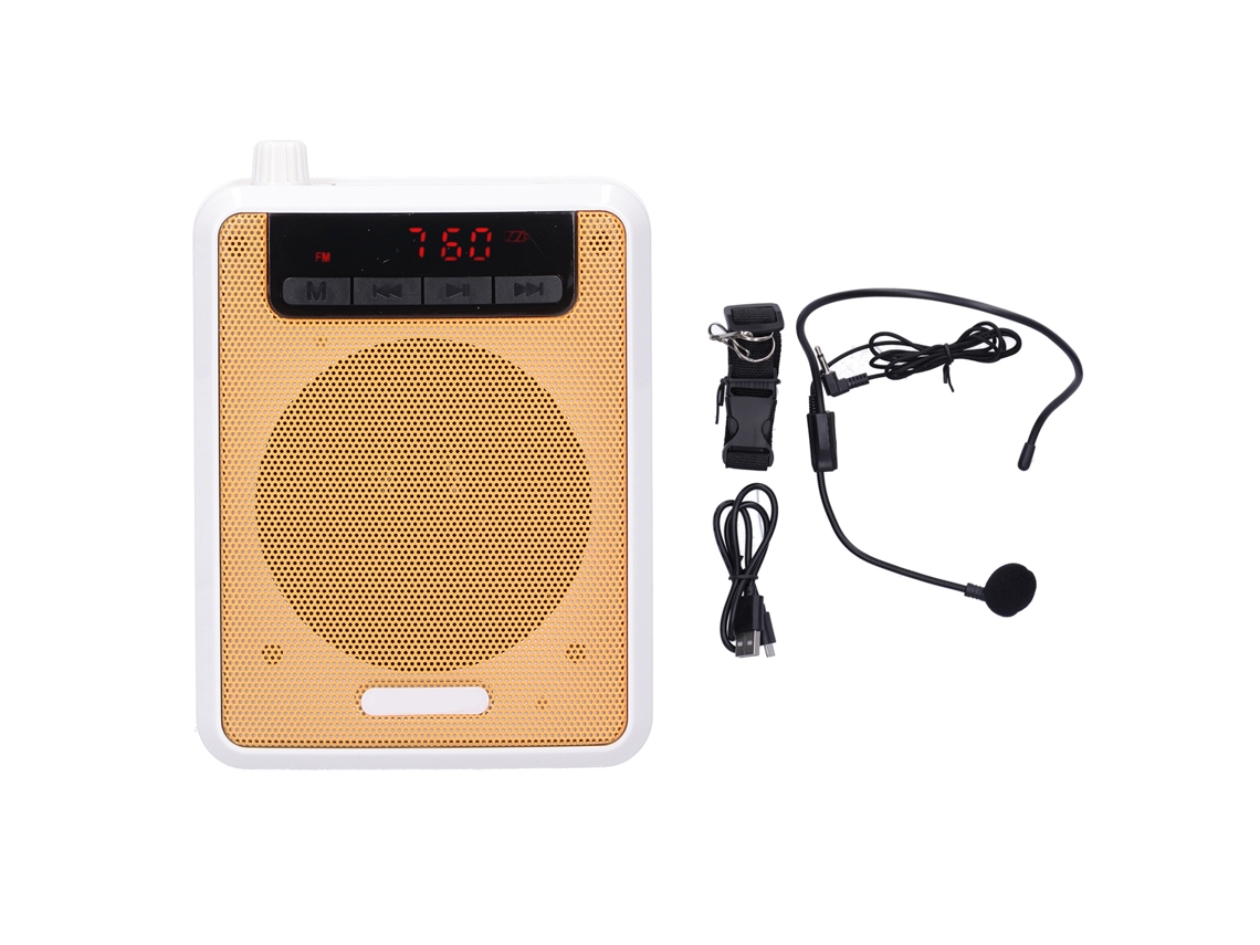 Aetheria amplificador de Voz Portátil Recarregável com Microfone Fio e Cinto para Professores Laranja