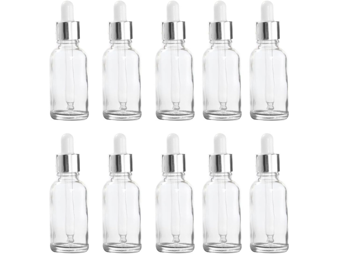 Nuobesty Pipeta À Prova De Vazamentos De 30 Ml, Pacote Com 10 Frascos Conta-gotas De Vidro Com Design Portátil.