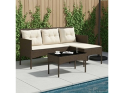 Vidaxl Conjunto de Sofá de Jardim com Almofada 2 Pcs Vime Pe