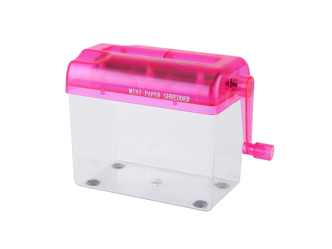 Trituradora De Papel Manual Mini Portátil A6 Para Oficina Hogar Escuela Rosa