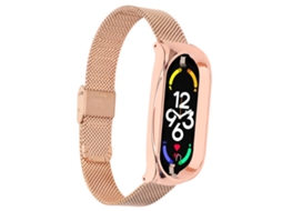 Pulseira Mi Band 7 Malha Aço Inox Rosa Dourado