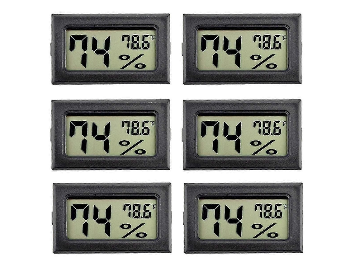 Kit Com 6 Mini Higrômetros Para Ambientes Internos, Medidores De Umidade, Termômetros Digitais E Higrômetros Compatíveis Com Estufas E Jardins.