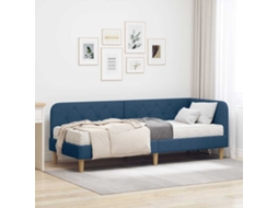 Vidaxl Estrutura De Cama De Canto Azul 80 X 200 Cm Tecido