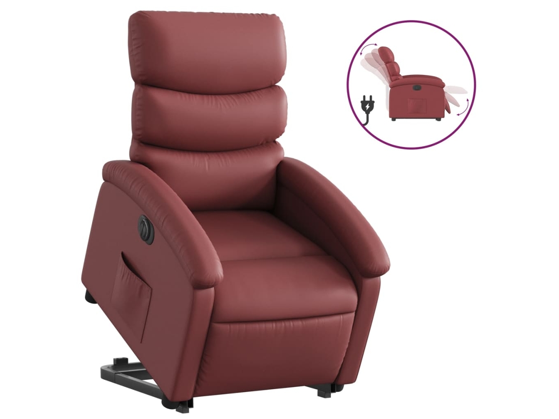 Electric Stand Up Recliner Chair, Electric Stand Up Recliner Chairs Vidaxl Vermelho Couro Artificial
