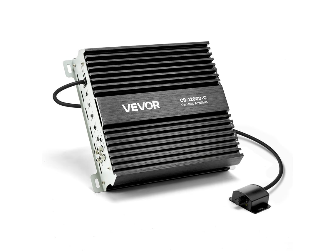 Amplificador Monobloco Para Automóvel 1200 W Rms 1/2/4 Ohms 265 X 225 X 60 Mm Vevor