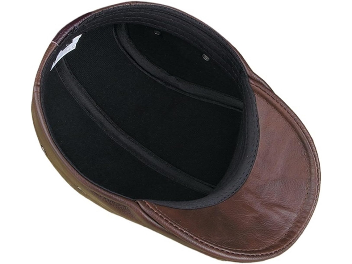 Chapéu SFUSHOS Masculino de Couro Bovino com Proteção para Orelhas