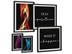 Conjunto De Pinturas Citações Padrões Luminosos Inspirações Espelharte (5 Peças)