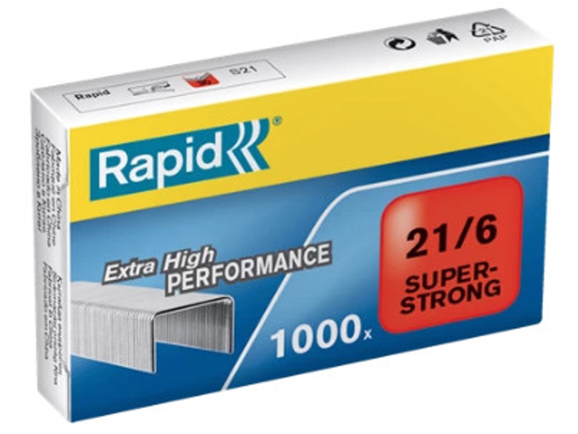 RAPID Superstrong 21/6 Pacote de grampos 1000 grampos