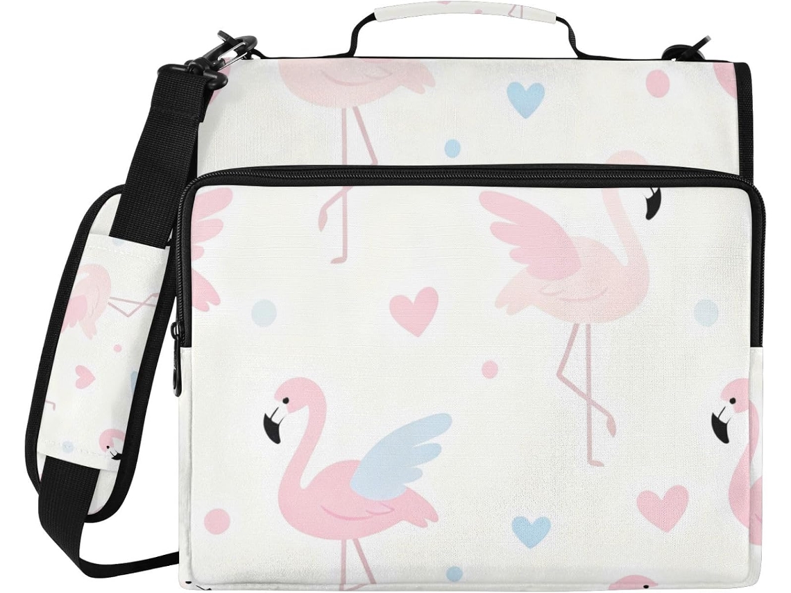 Organizador de mesa Pink Flamingo 3-Anise, 8 cm, com alça de ombro removível, grande capacidade.