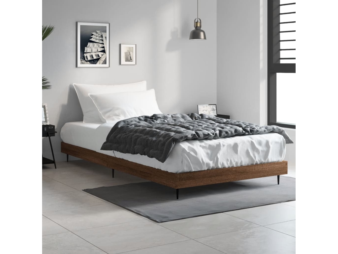 Estrutura Cama S/ Colchão Derivados Madeira Carvalho Castanho