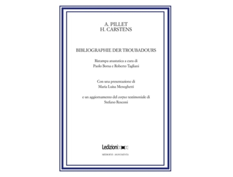 Livro Bibliographie Der Troubadours De Alfred Pillet E Henry Carstens (inglês - Capa Dura)