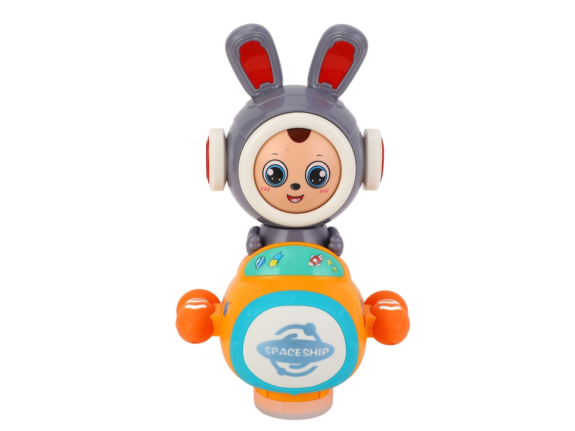 Primerox brinquedo de Rosto Móvel de Coelho com Luz e Música para Bebê Crawling Tummy Time