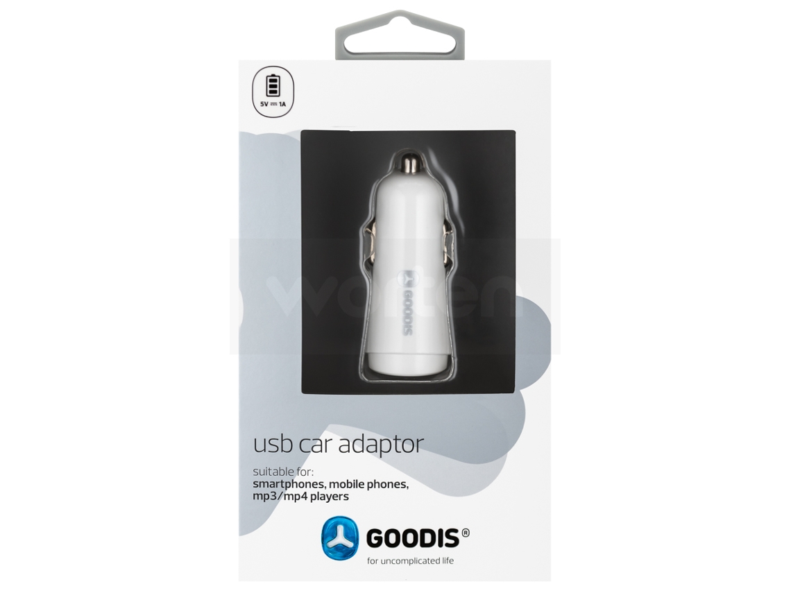 Adaptador Auto GOODIS 5V-1A Branco