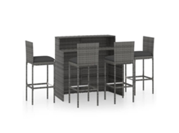 Maison Exclusive - 5 Pcs Conjunto De Bar Para Jardim Com Almofadões Cinzento