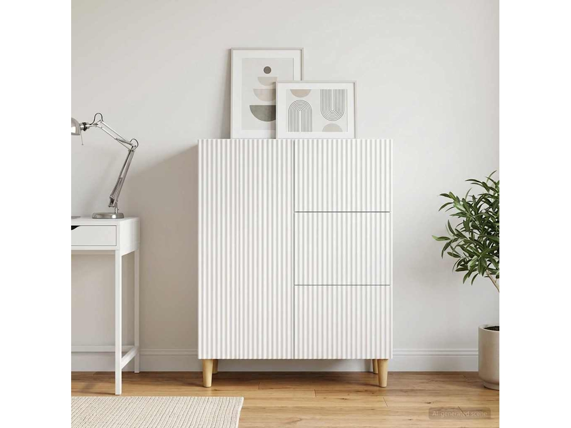 Vidaxl Buffet Branco 66 X 34,5 X 90 Cm Derivados De Madeira
