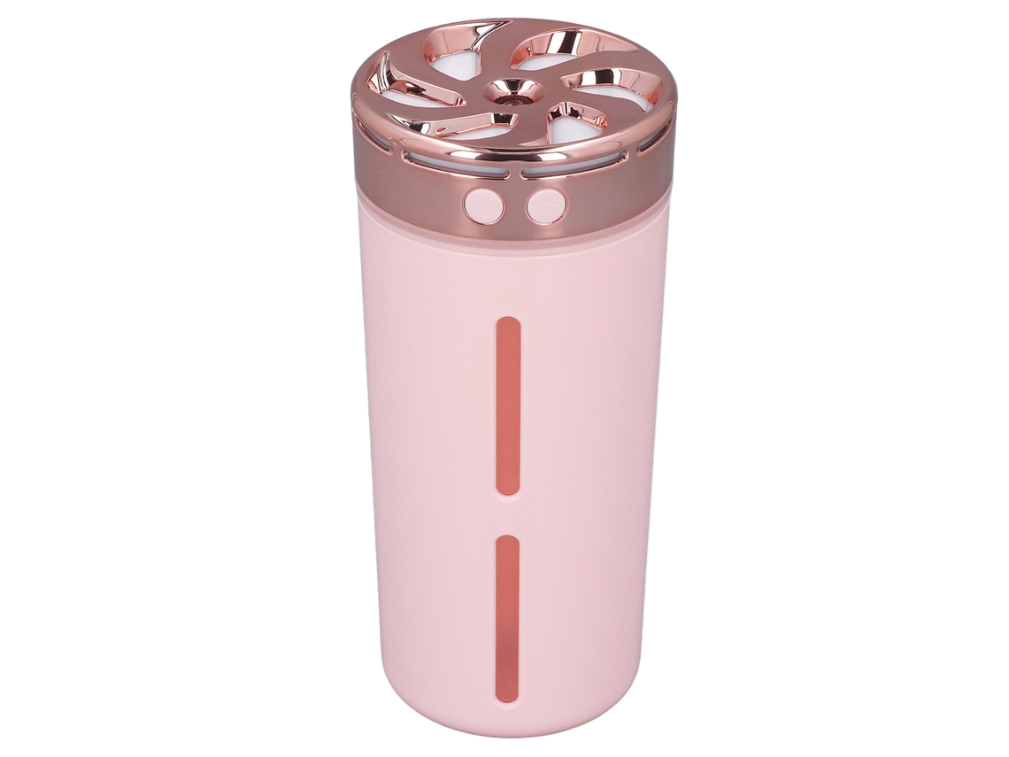 Umidificador De Mesa Rosa 300ml 2w Com Modo Contínuo/intermitente E Luzes Coloridas Vante