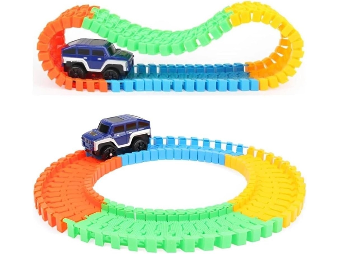 Unidades Trilha Maluca Pista Com Carrinho Mcqueen Led Montagem Fácil Brinquedo Educativo Gokoco