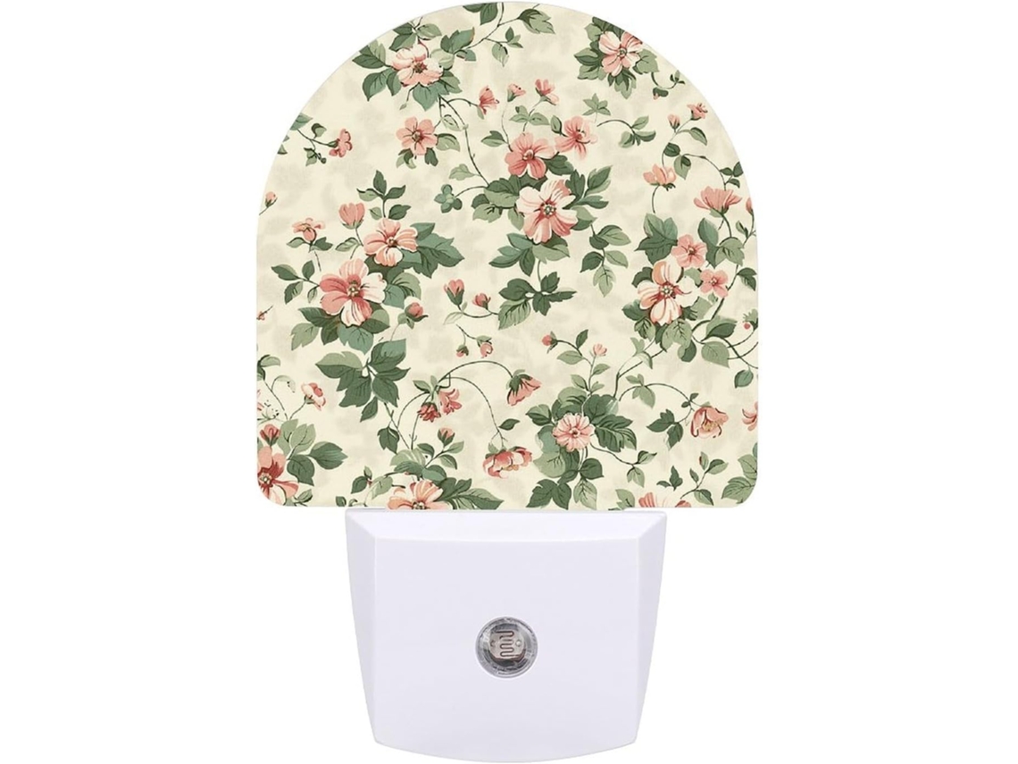Abajur pequeno com design floral, luz noturna LED com sensor, luz noturna branca suave.