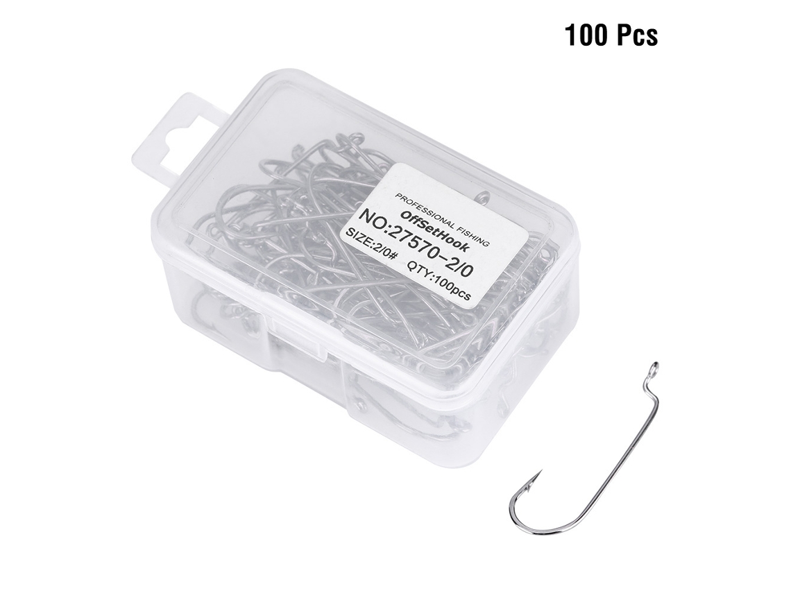 Kit 100 Anzóis Isca Carbono 2/0 Pesca