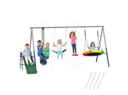 Estrutura Balanço 5 Em 1 382x196x203 Cm Multicolor, Com Balanço Ninho