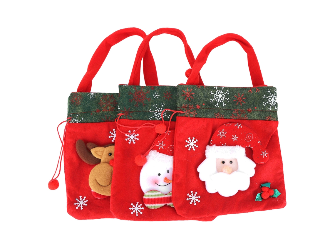 3pcs Sacos Natal Portáteis Decorativos Festivos