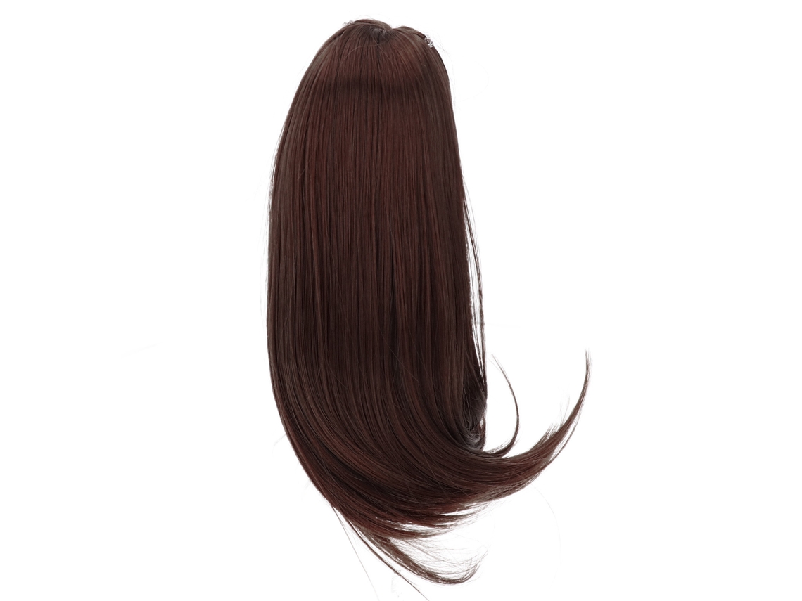 Peruca de Cabelo Longo Cacheado para Boneca 1/3 Fibra Alta Temp Malha 8 9 Polegadas Marrom