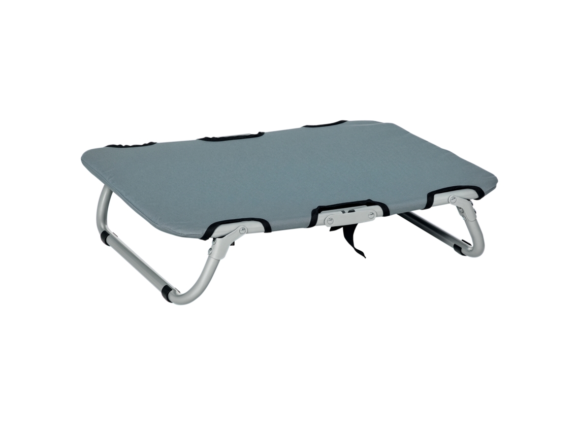 Cama Dobrável Cães Aço Tecido Oxford Interno Externo 59x46x15cm Cinza