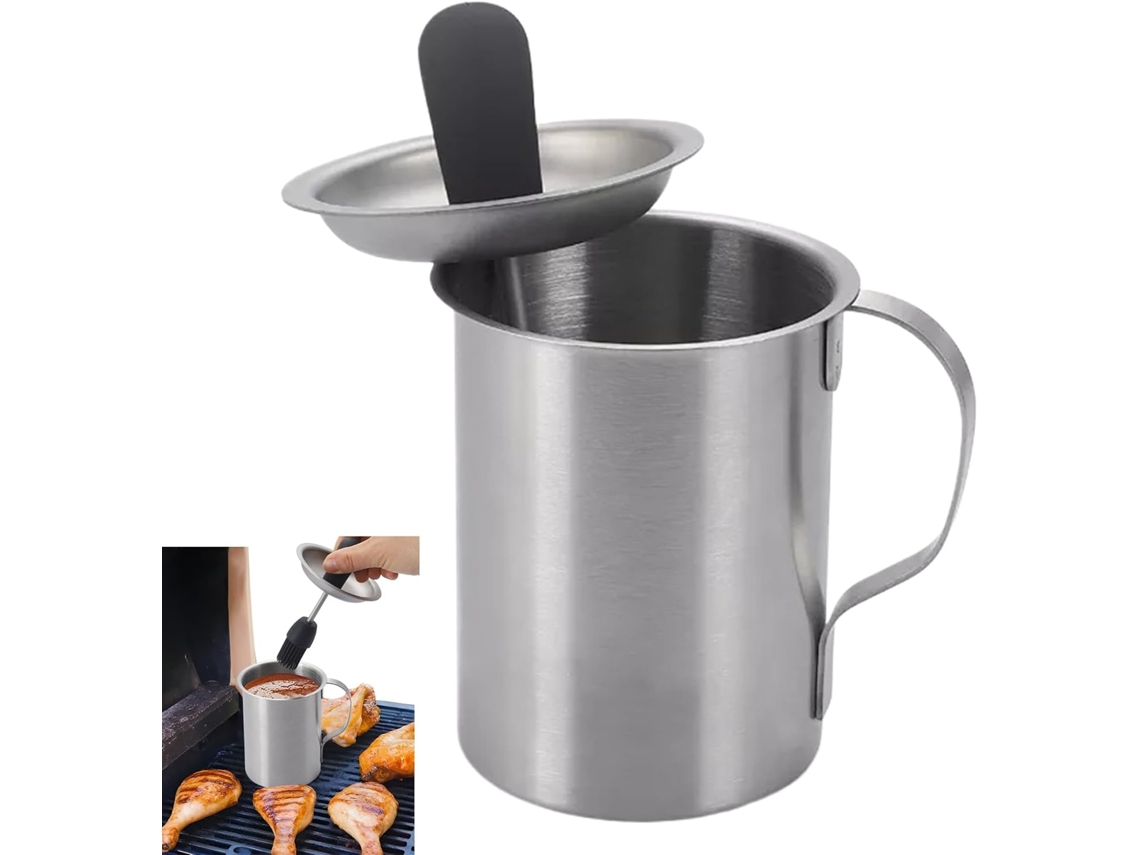 Conjunto Para Churrasco Com Panela E Pincel - 15 Cm - Design Funcional