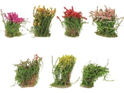 Conjunto De 7 Miniaturas De Grama Artificial E Flores Para Artesanato.