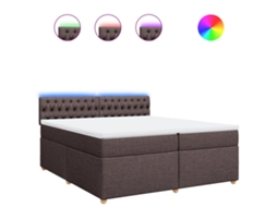Box Spring Bed, Box Spring Beds Vidaxl Marrom Tecido (200 X 200 Cm)