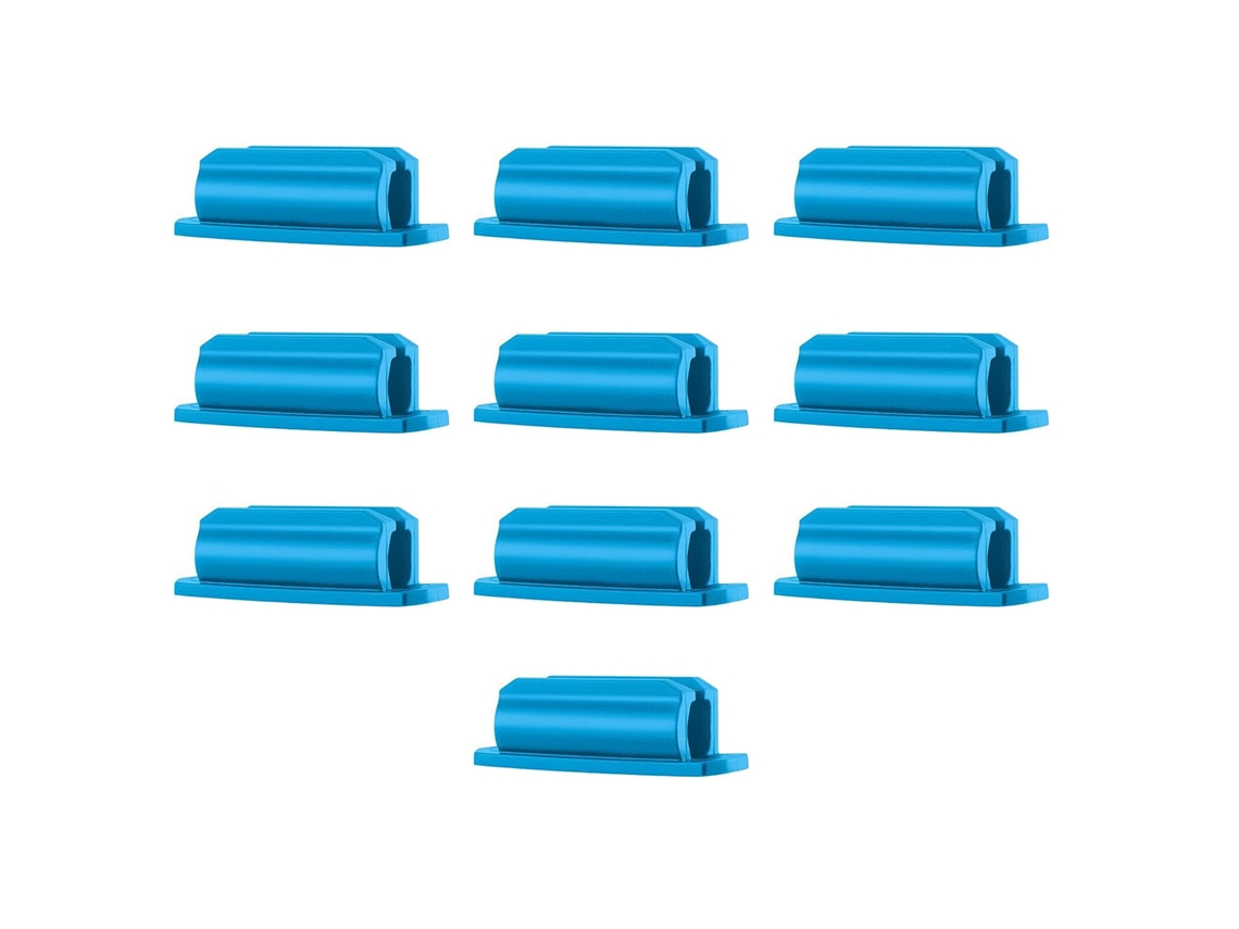 Mali 10pcs Suporte de Clip para Caneta Adesivo de Silicone Portátil para Mesa Escritório Azul