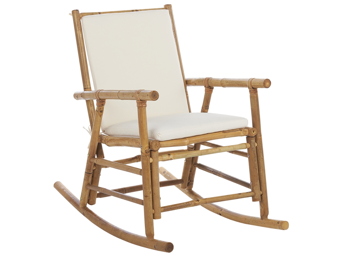 Mecedora De Jardín Beliani Frigole De Bambú Marrón 56x42x87