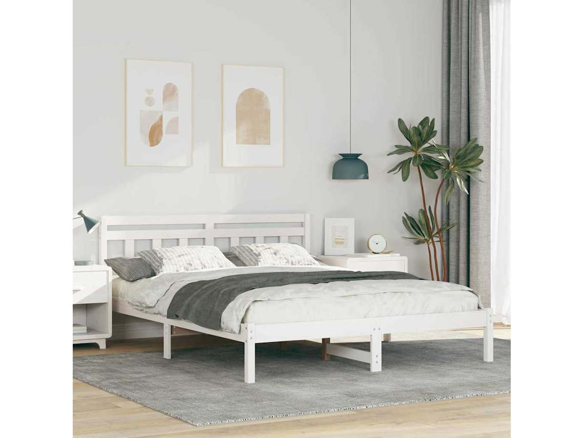 Vidaxl Estrutura da Cama Branco 150 X 200 Cm